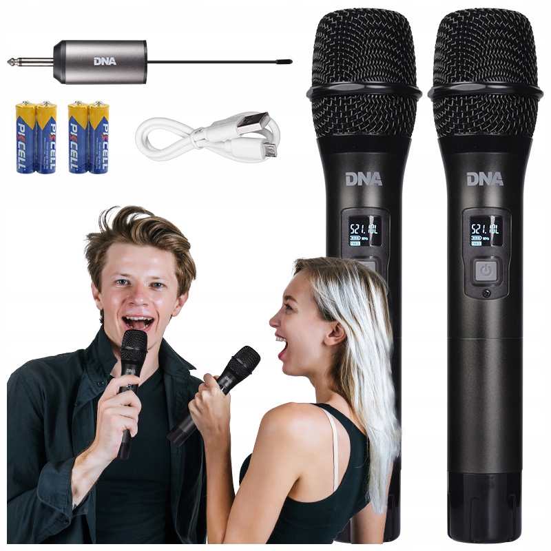 Bezdrátový vokální mikrofon, duální sada Dna Fu Dual Vocal