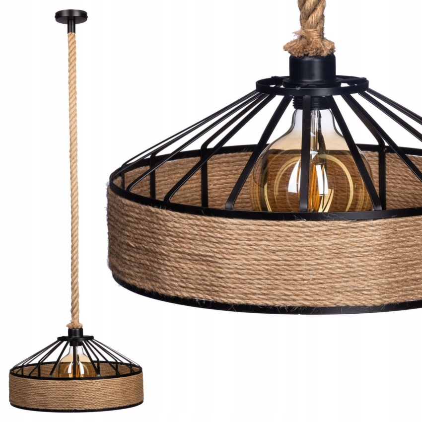 

Lampa wisząca jutowa konopny sznur boho retro 30cm