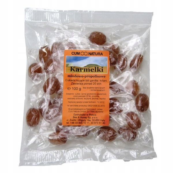 

cukierki Karmelki Miodowo-propolisowe 100g