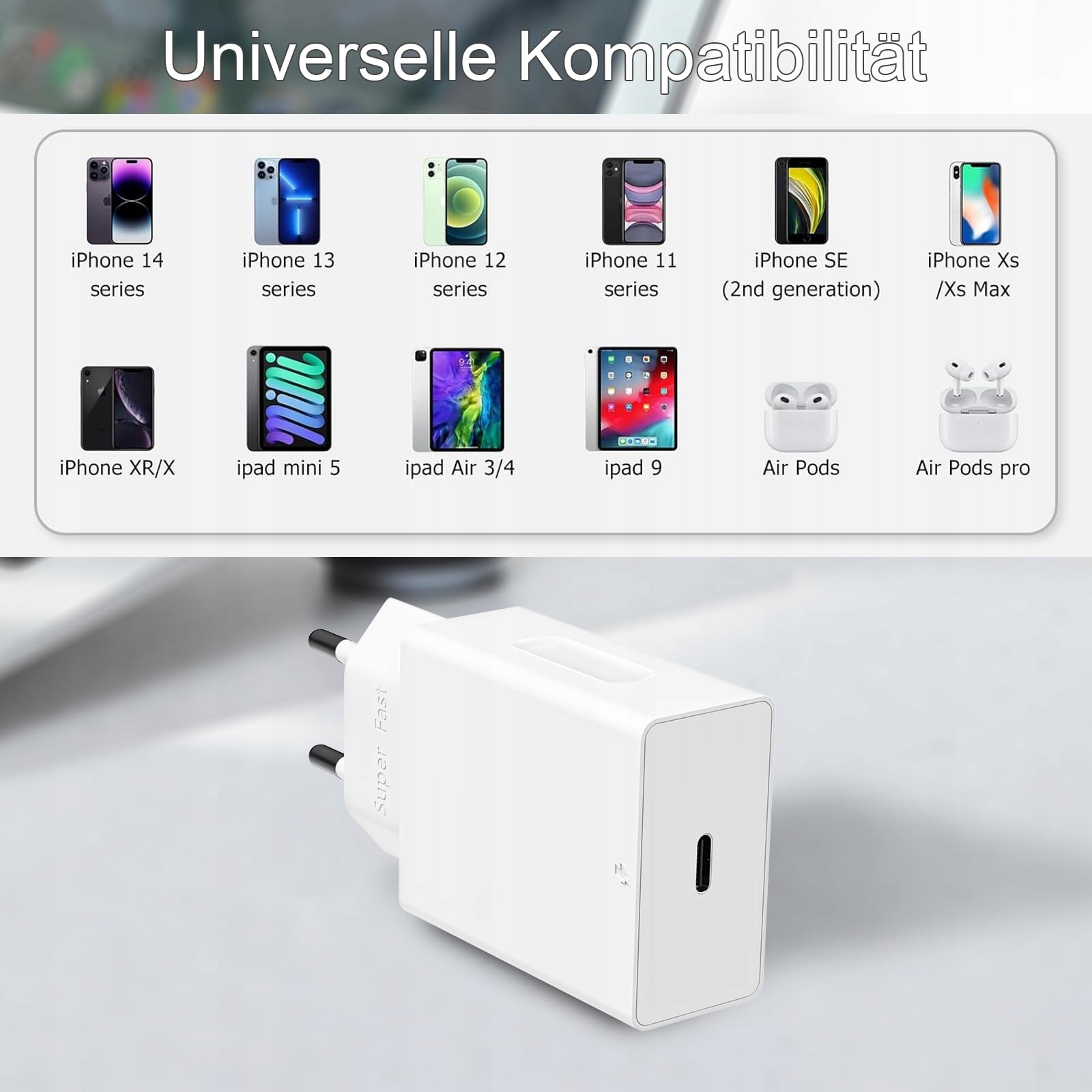 Wtyczka USB C, 20 W zasilacz USB C adapter Apple ładowarka — miniatura 7