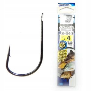 Owner Haczyki Czarne Chinta S-340 Z Przyponem 0,20mm 8 sztuk 65cm Rozmiar 4