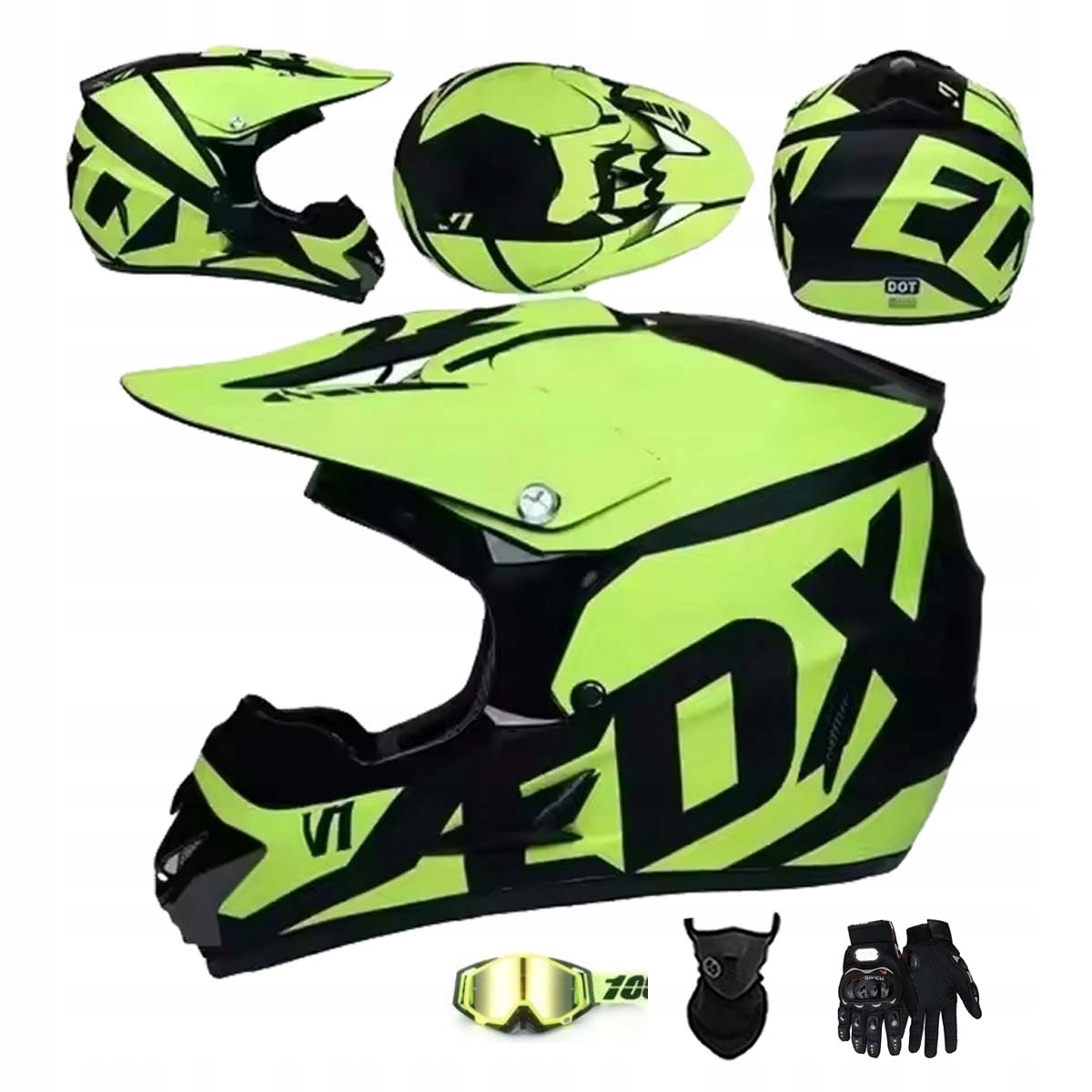 Motocyklová Přilba Lehká Enduro Quada Brýle Rukavice Maska XL