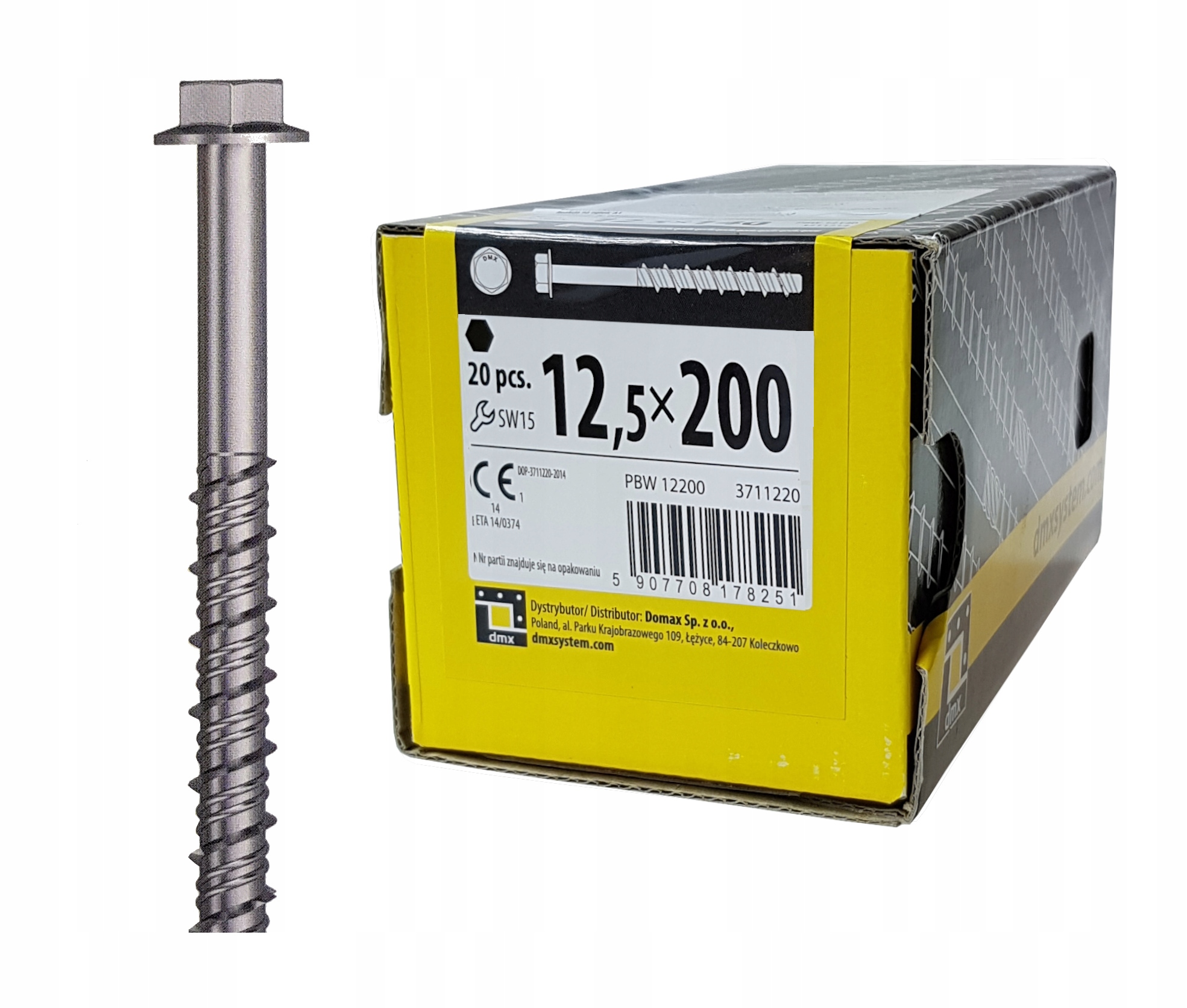 Šrouby Do Betonu 12,5X200 MM 20 Ks Šrouby Do Betonu Bezkolíkové Domax