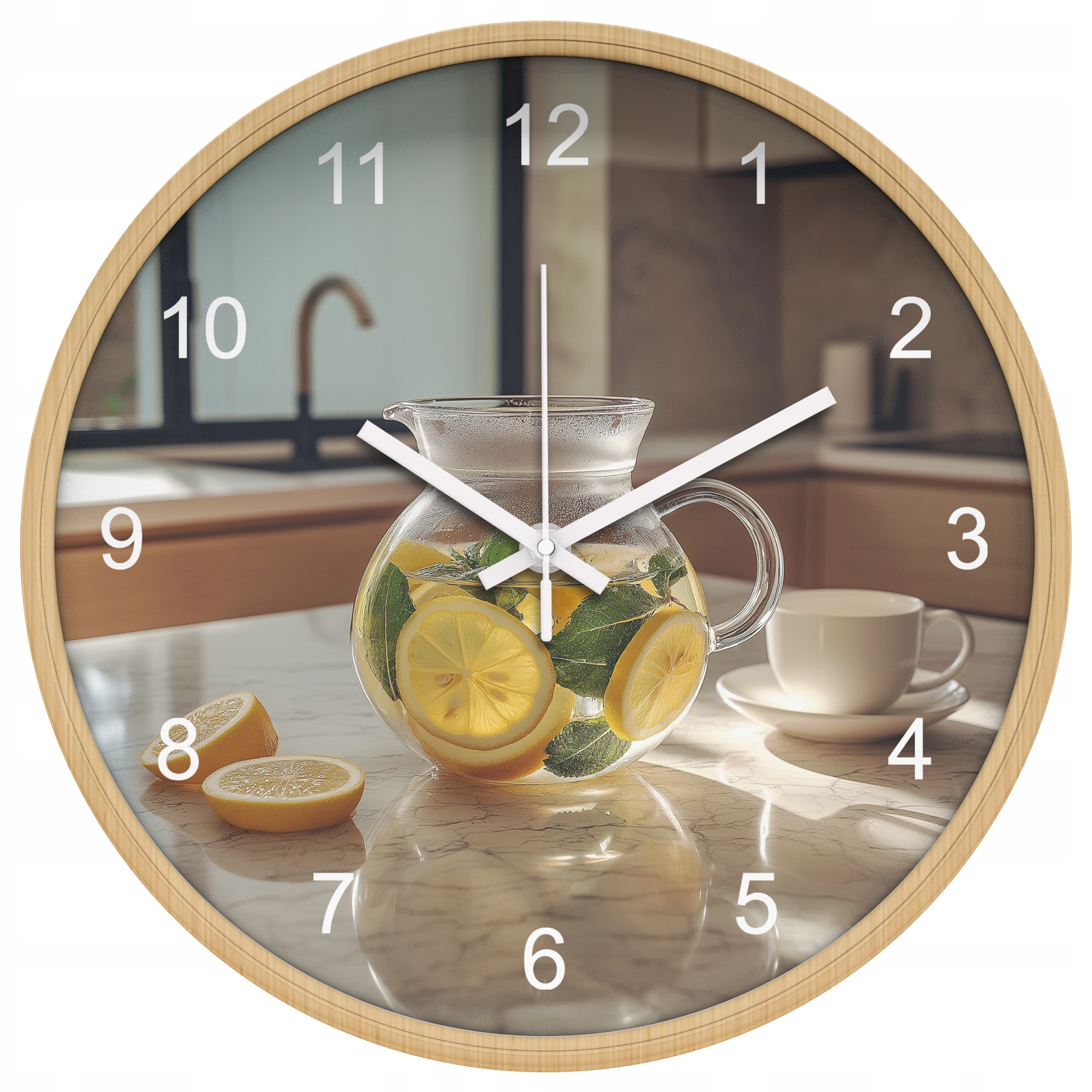 Zegar ścienny z motywem dzbanku z cytrynami do kuchni Typ ścienny