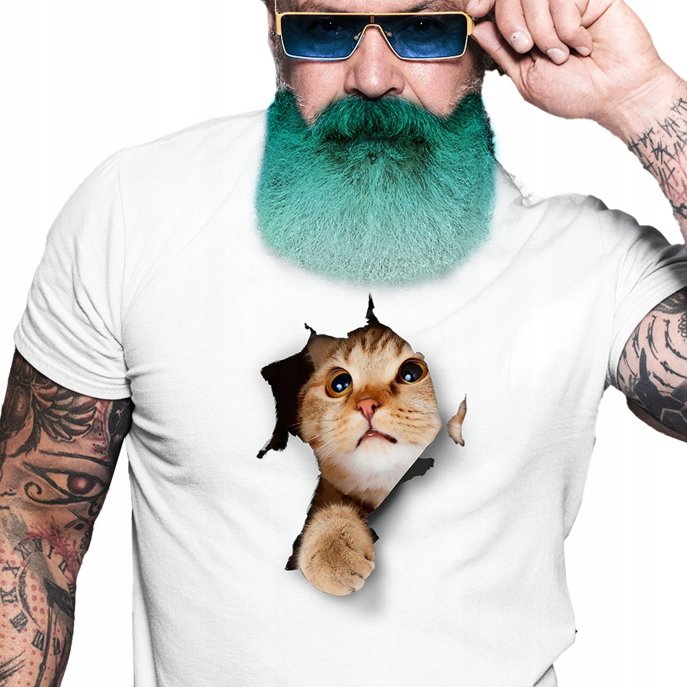 

Rudy Kot 3D Kotek Śmieszny tshirt Kota M