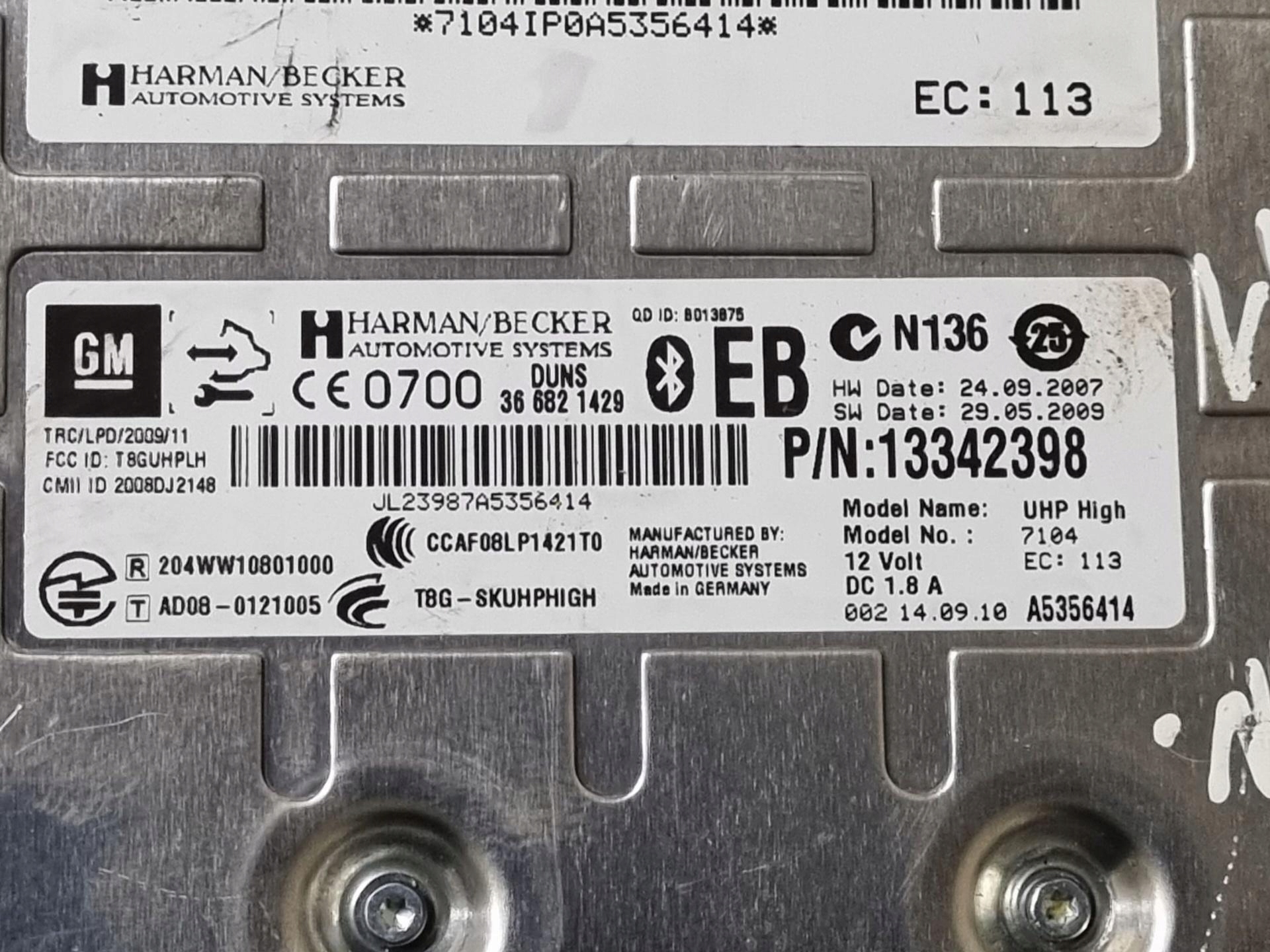 control unit Bluetooth Opel Insignia A 2010 13342398