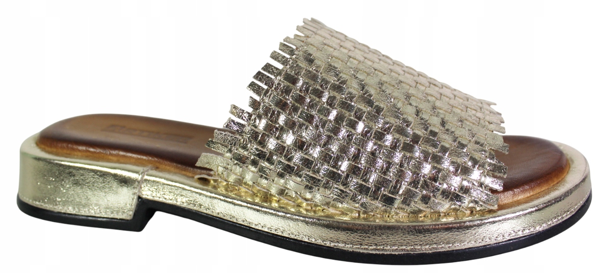 Nazouváky pantofle Artiker 56C0345 VEL.39 Zlatá kůže Lico