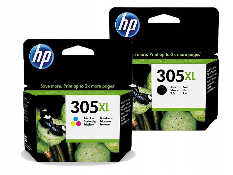 Sada 2x Hp 305XL černá 3YM62AE barva 3YM63AE