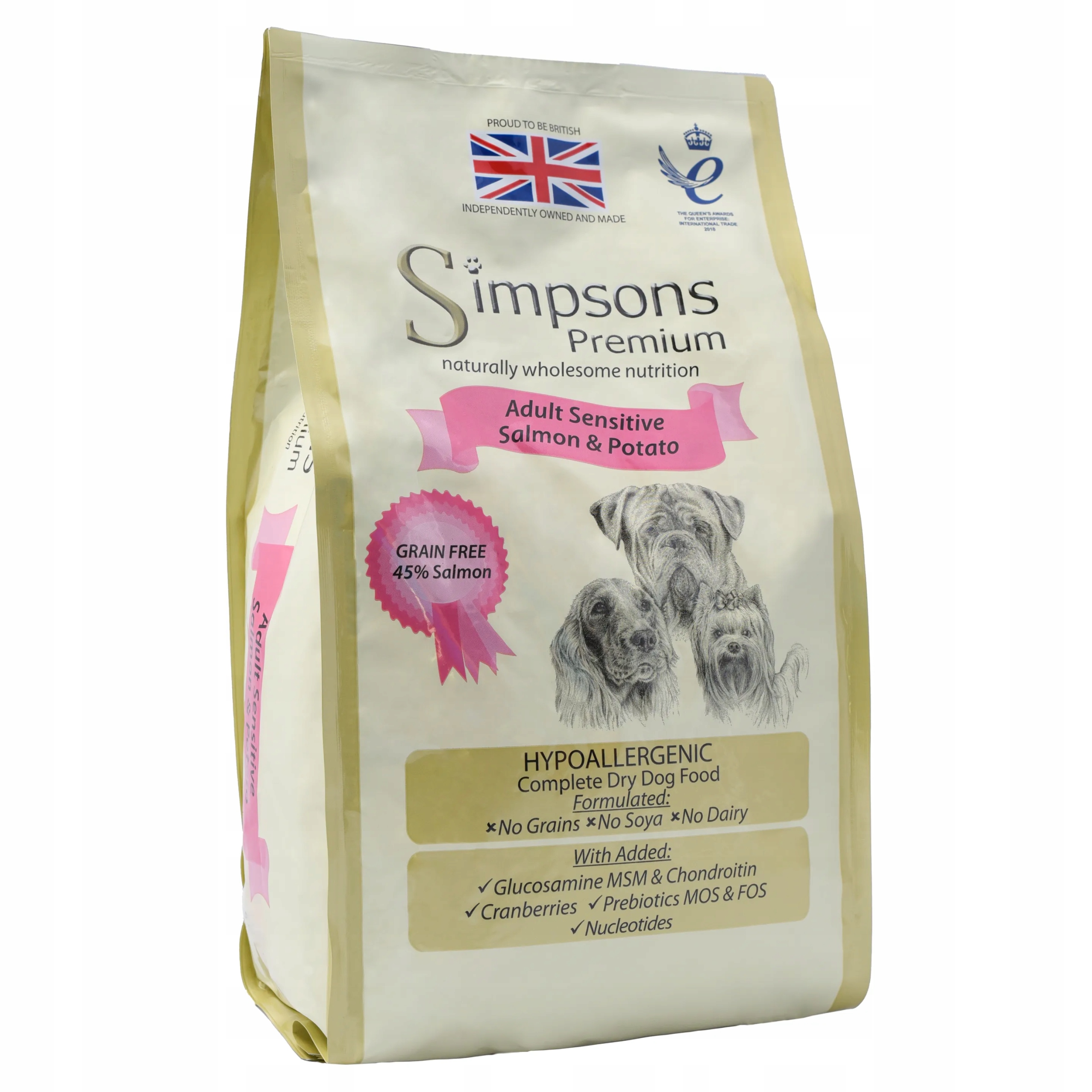 Simpsons Premium Adult Sensitive karma dla psów, łosoś i ziemniaki 12kg
