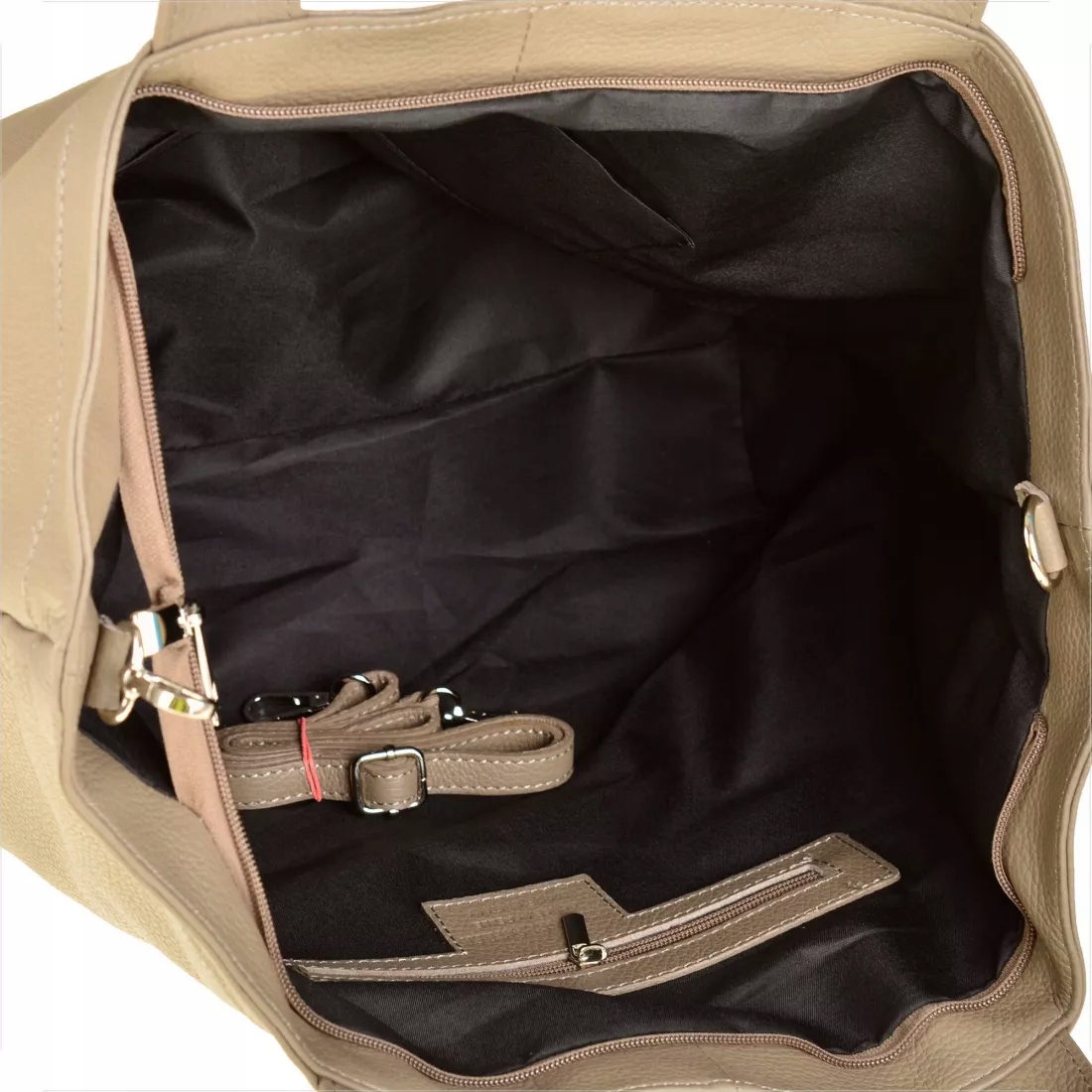 Genuine Leather Torebka shopper Skóra naturalna brązowy z Włoch [SKU] Wysokość 33 cm