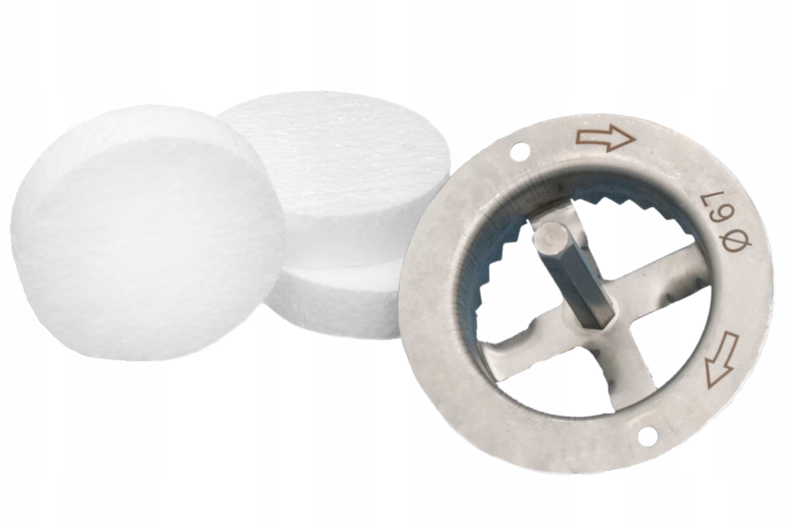 Polystyrenové Krytky Bílé 67 Click 500 Fréza