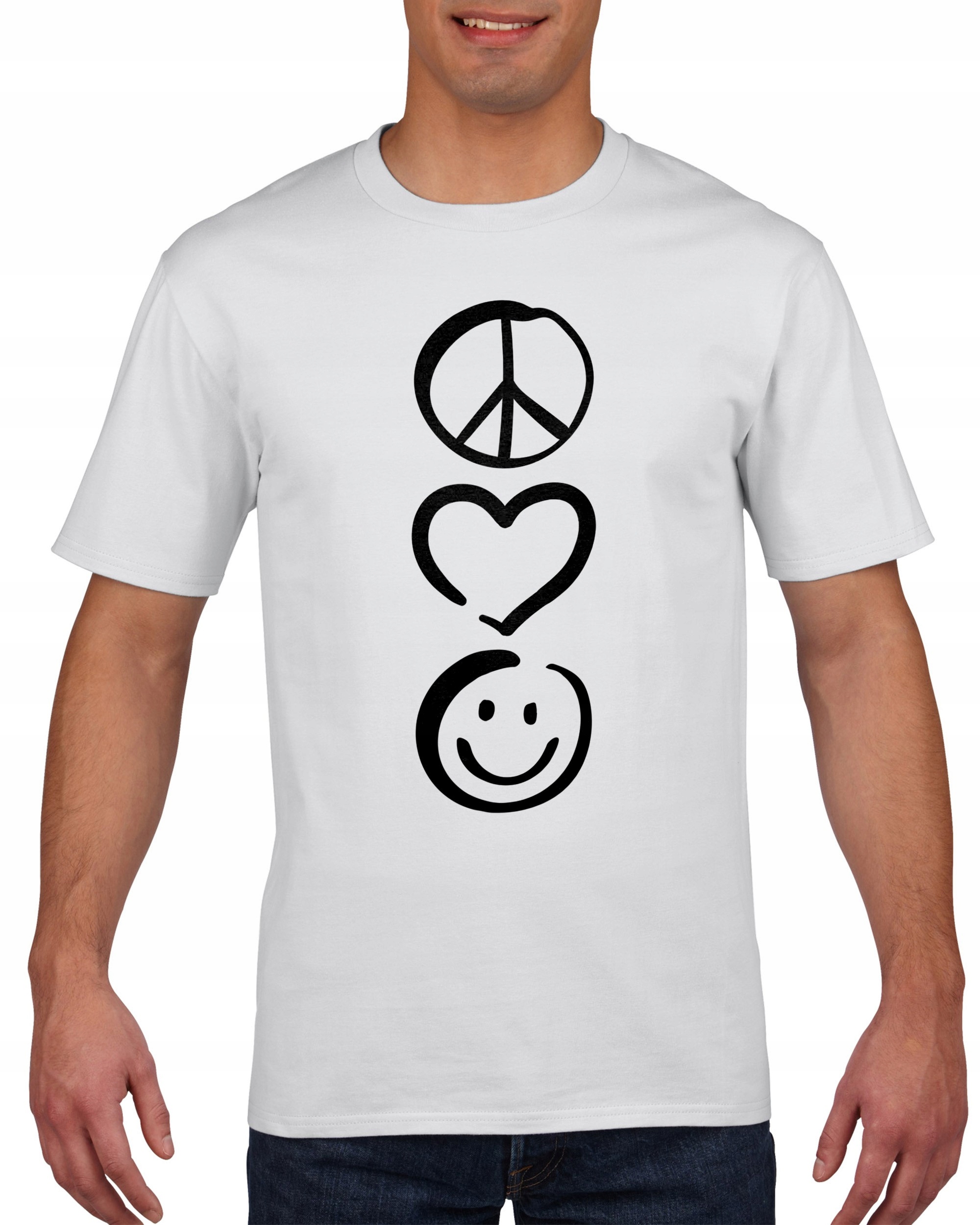 

Koszulka męska Peace Love Smile S