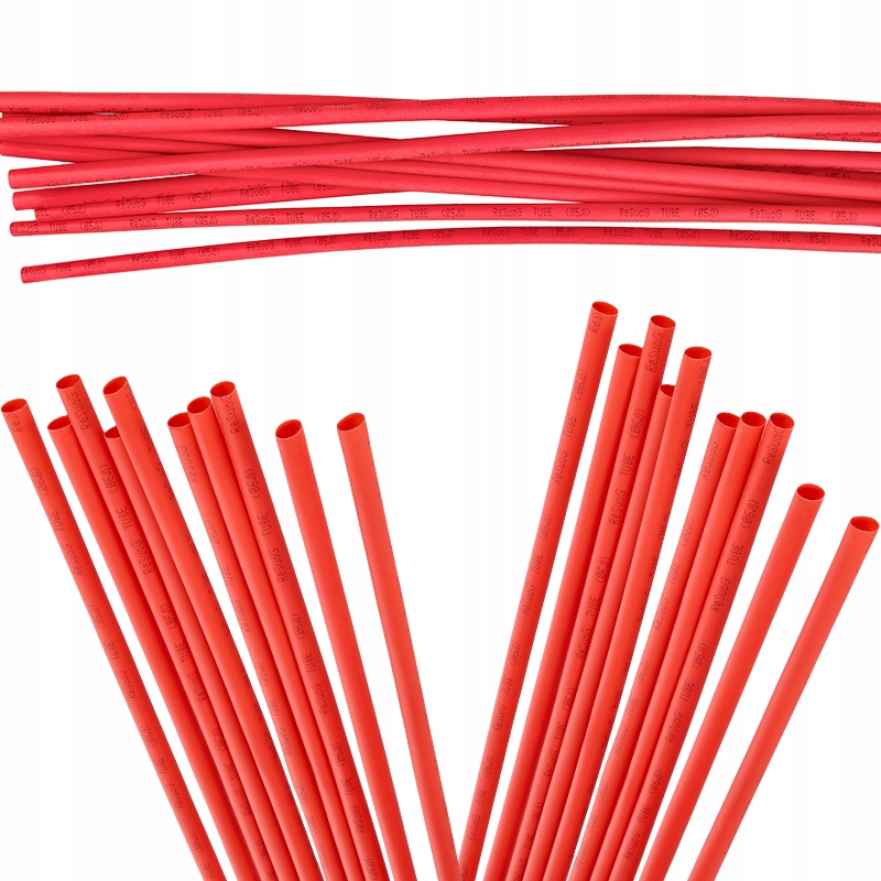 Rurka rurki termokurczliwa 2,5mm x 1m 2:1 czerwona 10 szt zestaw komplet