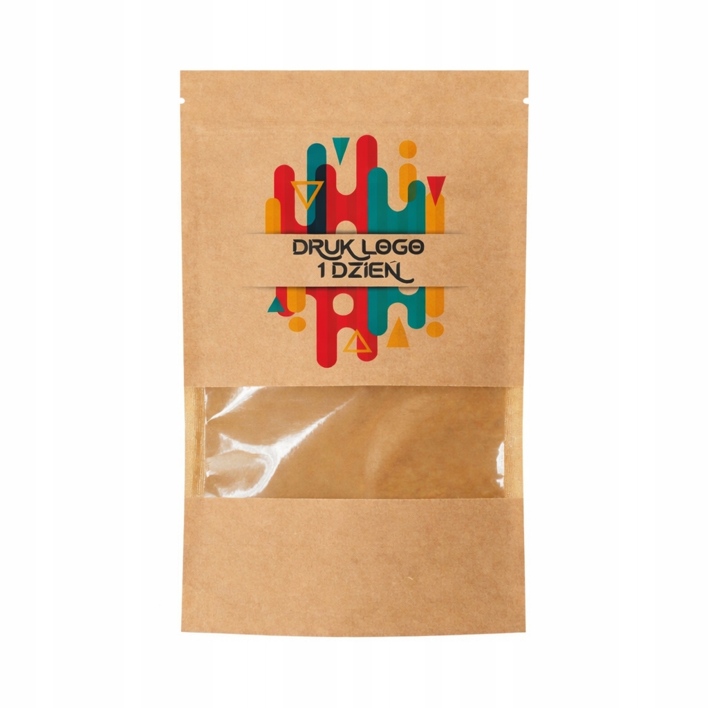 Doypack z logo 250 ml 50 szt z okienkiem do kawy, herbaty