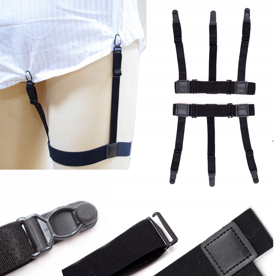 SZELKI UTRZYMUJĄCE PROSTĄ KOSZULĘ W SPODNIACH I SPÓDNICY WYGODNE UNISEX Materiał dominujący poliester