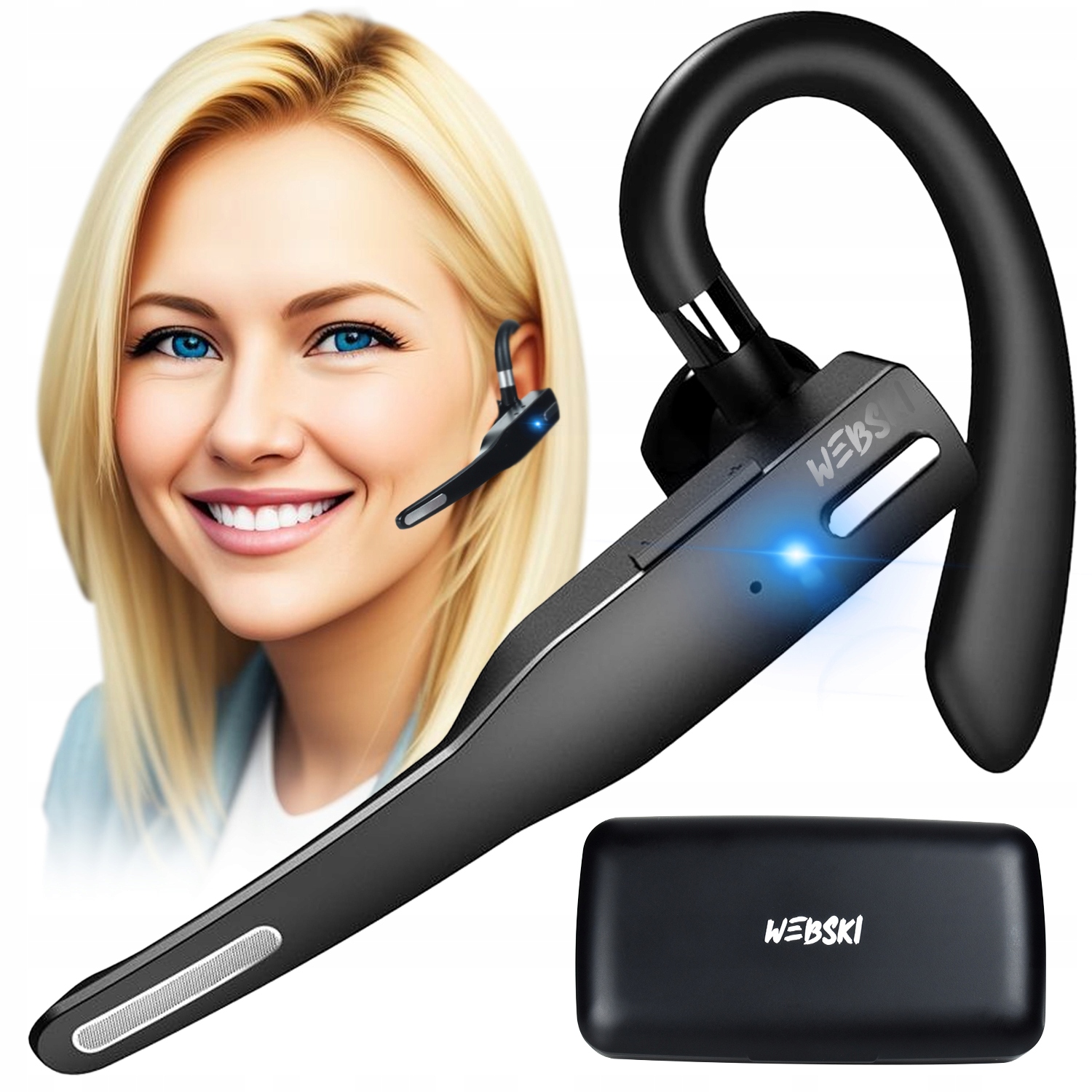 Słuchawka Bluetooth Zestaw Słuchawkowy Powerbank Dla Kierowcy Multipoint