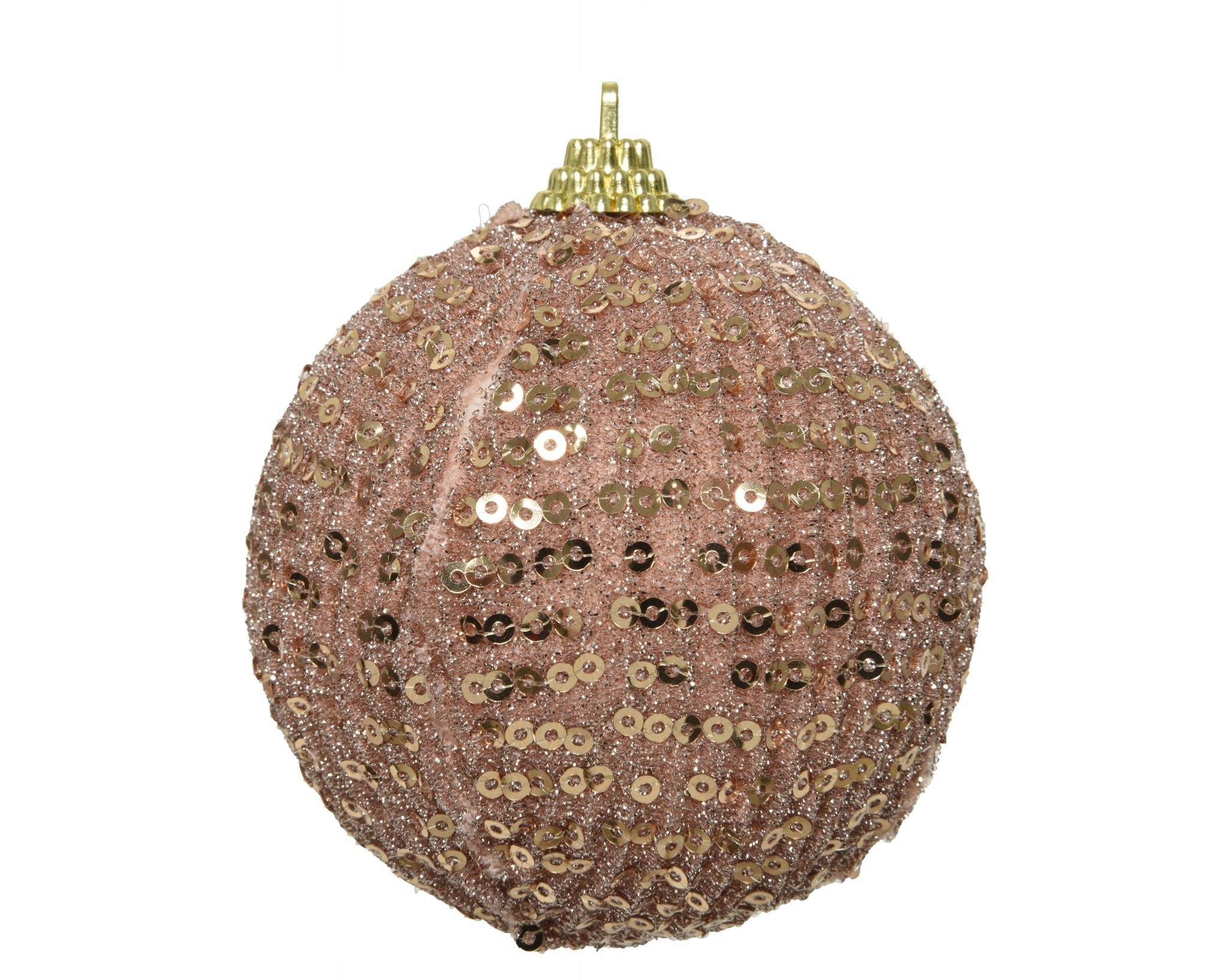 

Styropianowa bombka materiałowa z cekinami złota