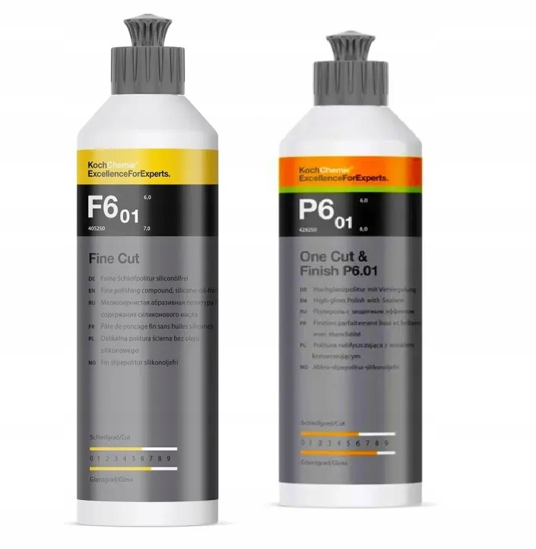 Zestaw past Koch Chemie P6.01 One Cut, F6.01 Fine Cut 250ml+ mikrofibra