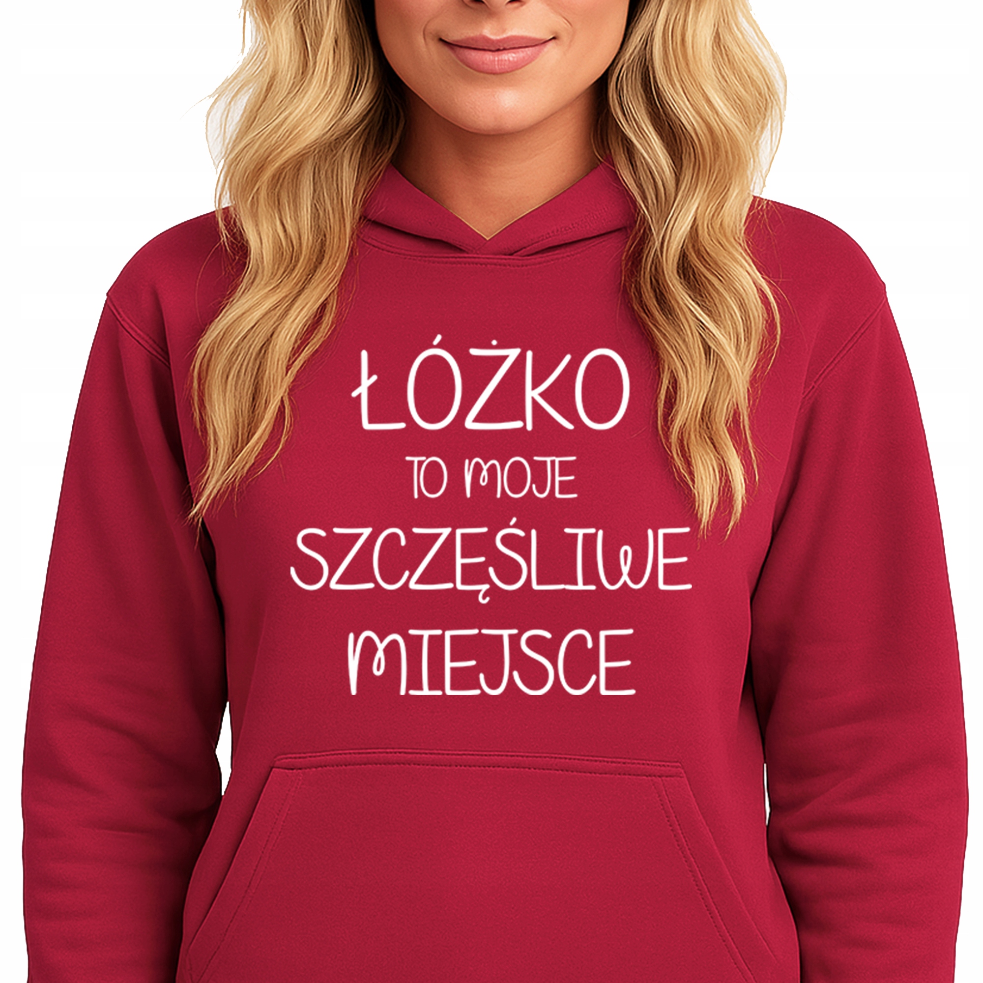 Mikina S Kapucí Červená Bavlněná Hoodie Moje Šťastné Miese Vel M