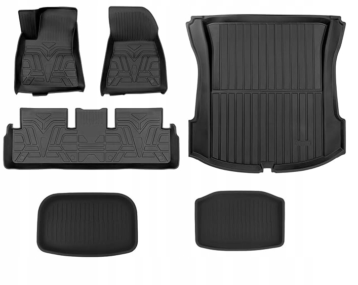 DYWANIKI SAMOCHODOWE MATY GUMOWE 3D BASENOR CA244 TESLA MODEL 3 6 SZTUK