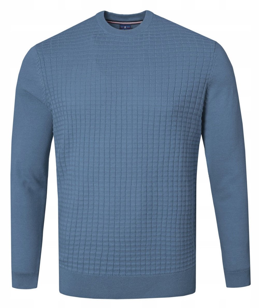 Bavlněný pánský svetr Pako Jeans mramorová textura, modrý L