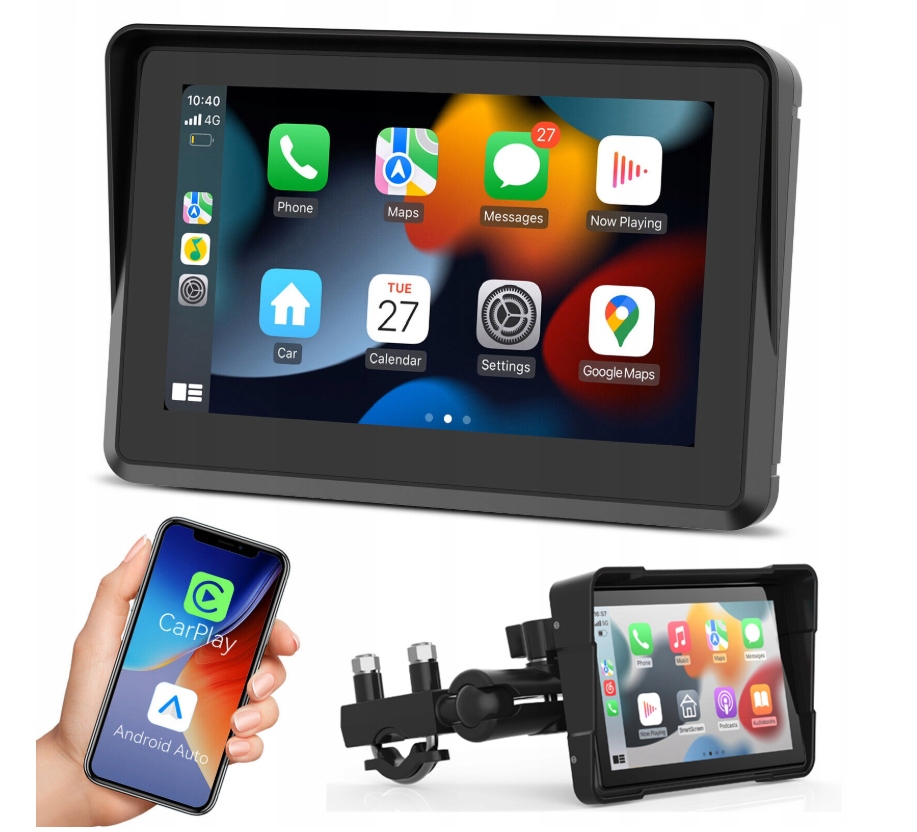 Tablet Motocyklový 5" CarPlay Android Auto navigace bezdrátový monitor