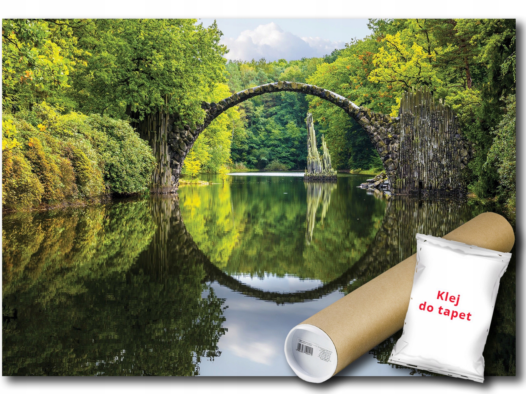 Vinylová Fototapeta Pohled Na Krajinu Most Rakočího Kromlau Německo 254x184