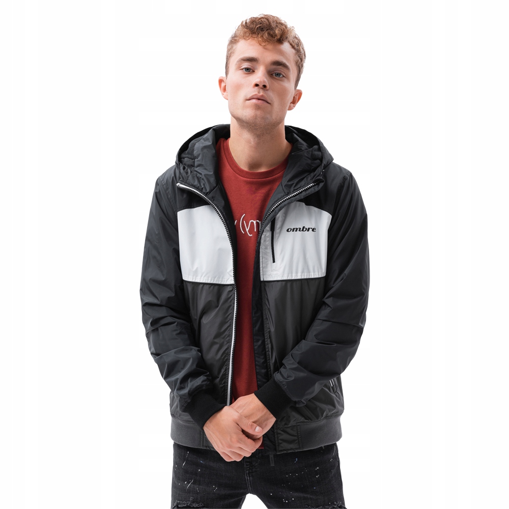 

Kurtka męska przejściowa kaptur C447 czarna M