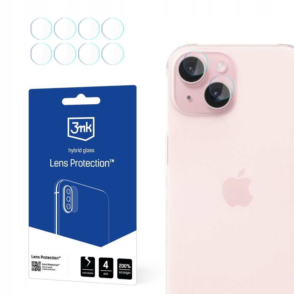 4x Szkło na obiektyw aparatu do Apple iPhone 15 Plus 3mk Lens Protection