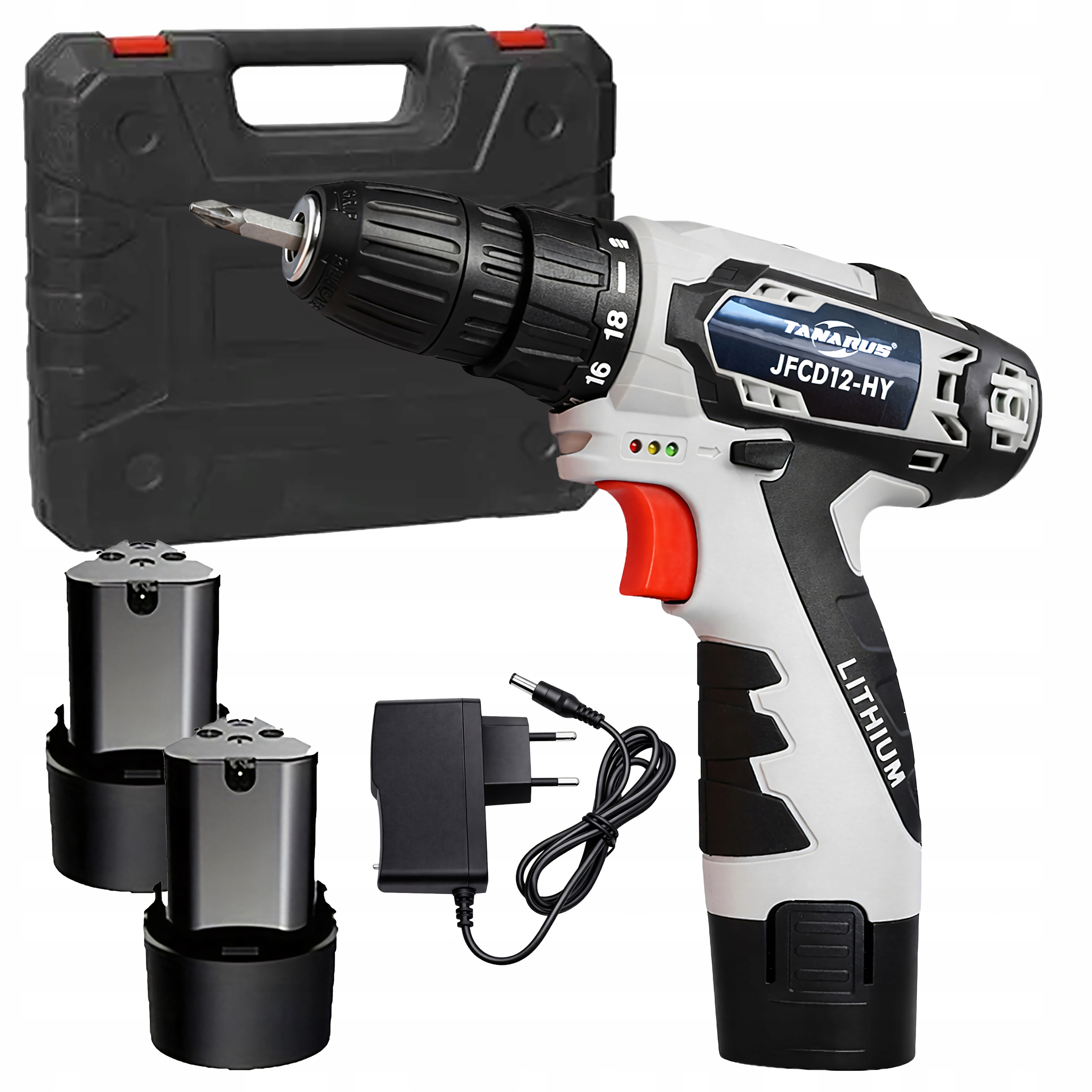 Wkrętarka Akumulatorowa 12V Mini Wkrętak Led Zestaw Walizka 2x Akumulator