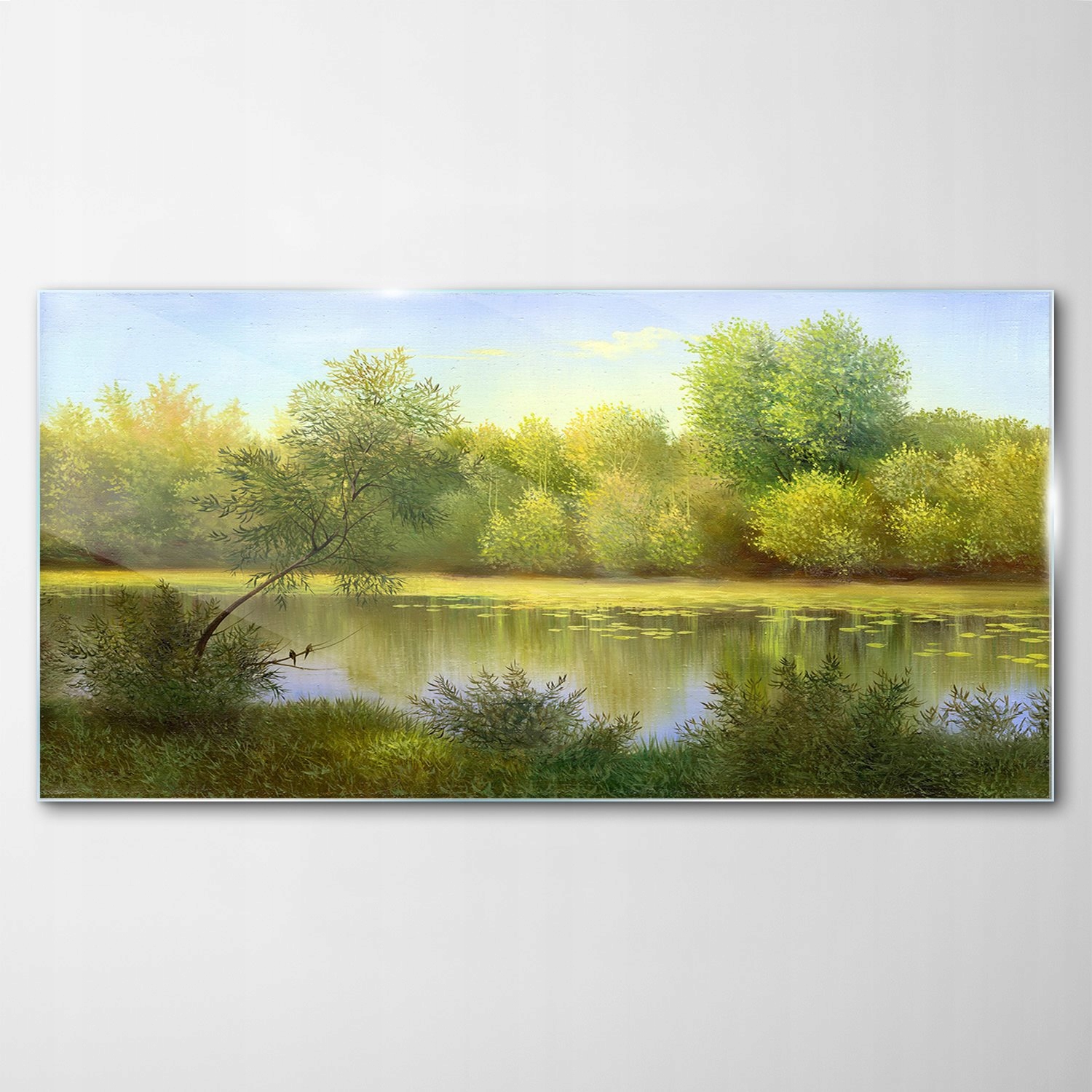 Sklenený obraz Dekor Krajina Jazero Les 120x60