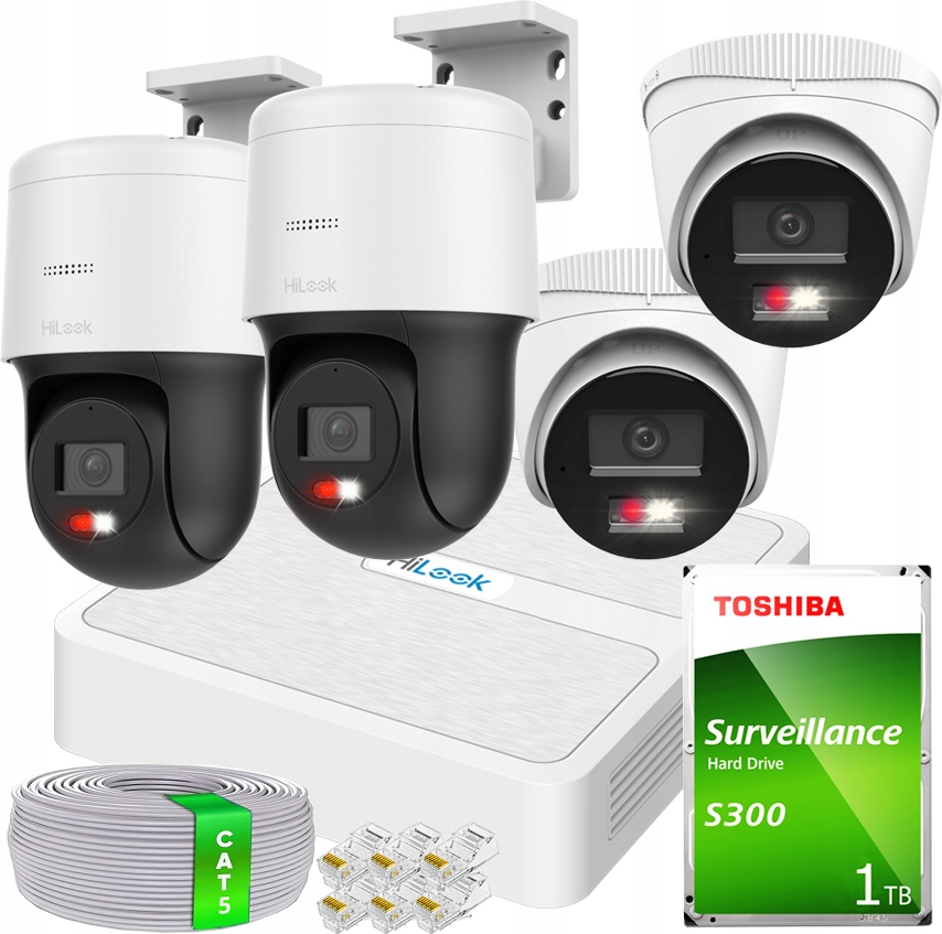 Sada pro monitorování Hikvision Set Ip 2x IPCAM-T4-30DL+ 2x PTZ-N4MP Kit