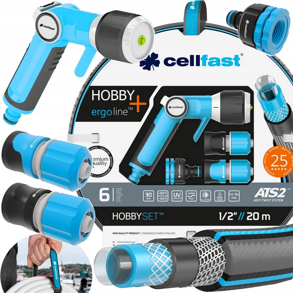 

Zestaw Zraszający Wąż Hobby ATS2 1/2" 20m 6-w