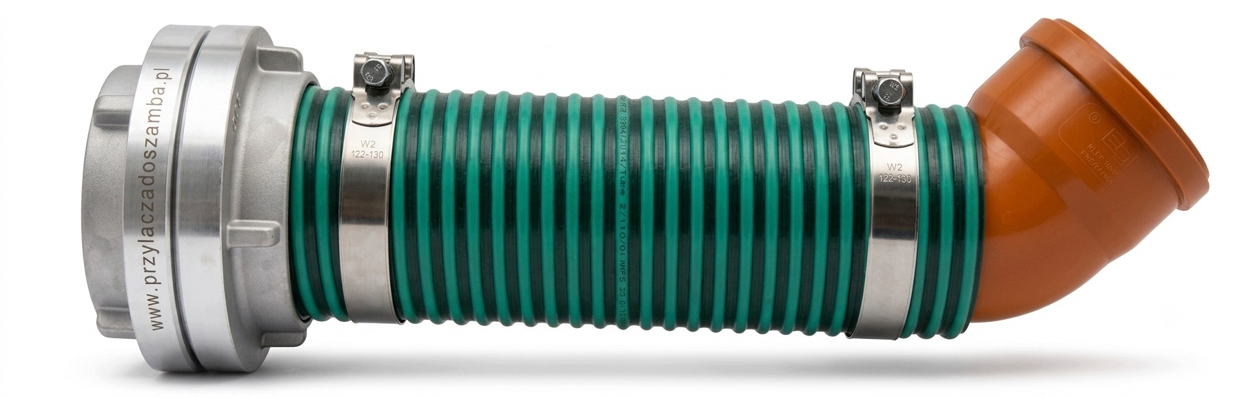 Rychlospojka pro septik trubka 110 s kolenem 45 stupňů Set
