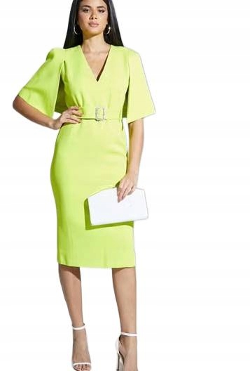 Karen Millen Šaty Sukně Zelená MIDI 42 2AXD4* T5A