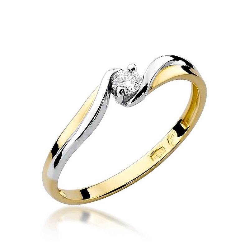 Prstýnek s briliantem 0,10 ct pr.585