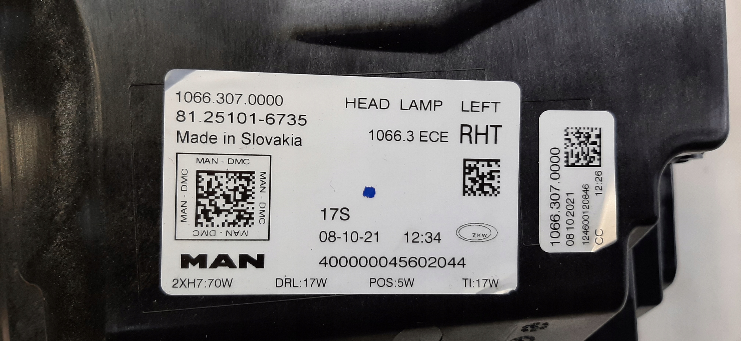 Reflektory MAN TGX FULL LED 81251016835 36 Typ samochodu Samochody osobowe