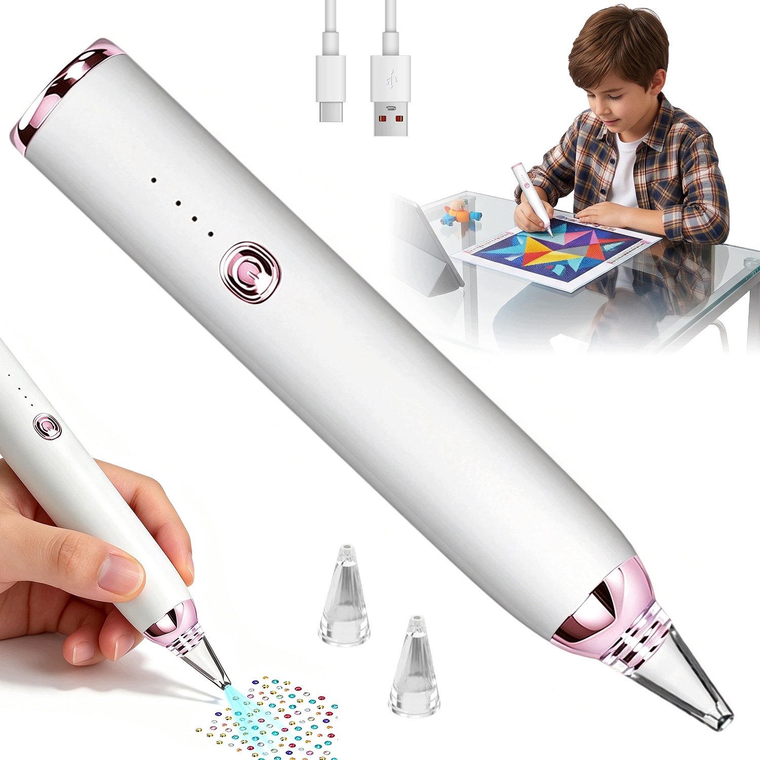 Elektrický Propiska Pro Diamantové Vyšívání Diamond Painting Příslušenství Usb