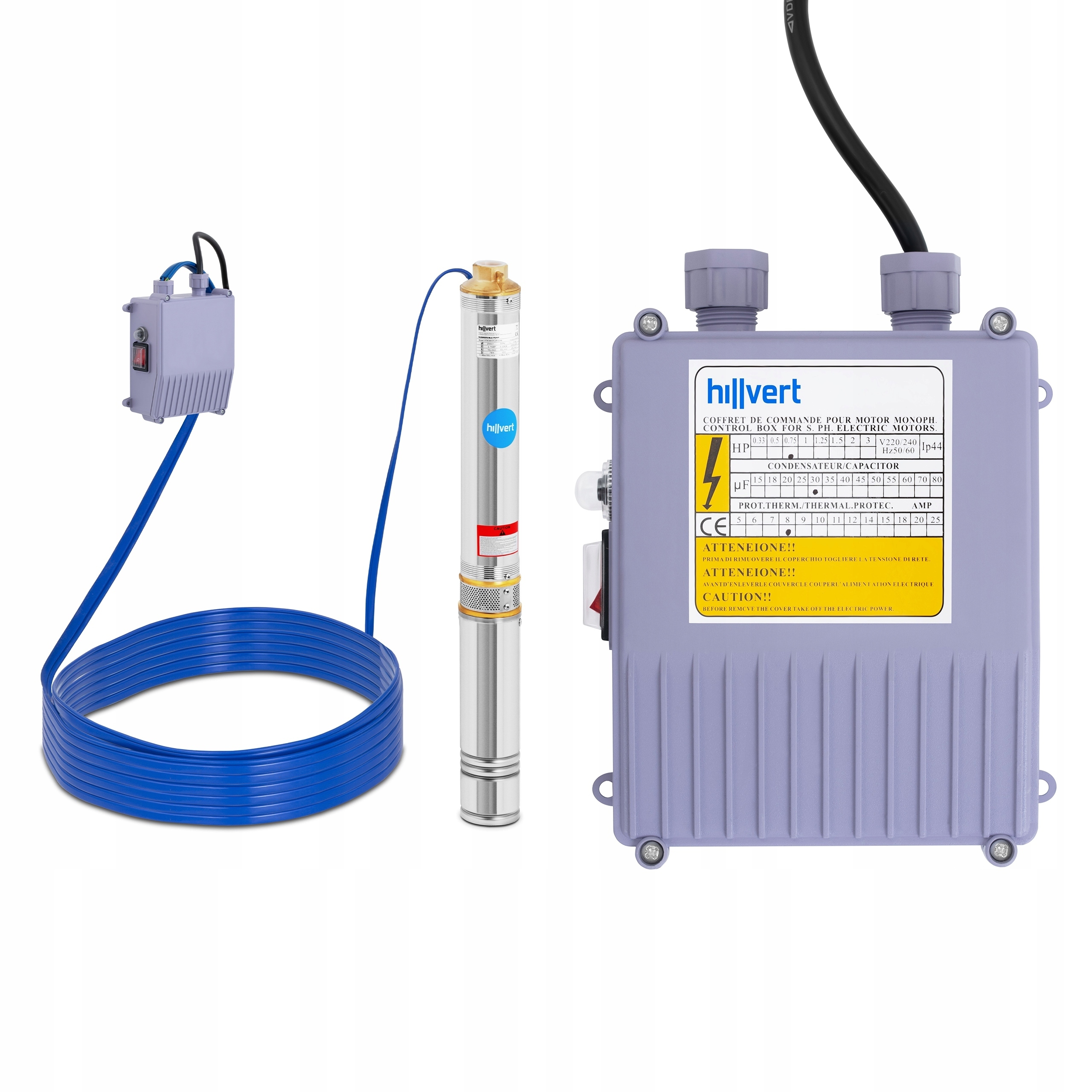 Ponorná Pumpa na vodu studne 3000L/H 550W Hillvert Silná