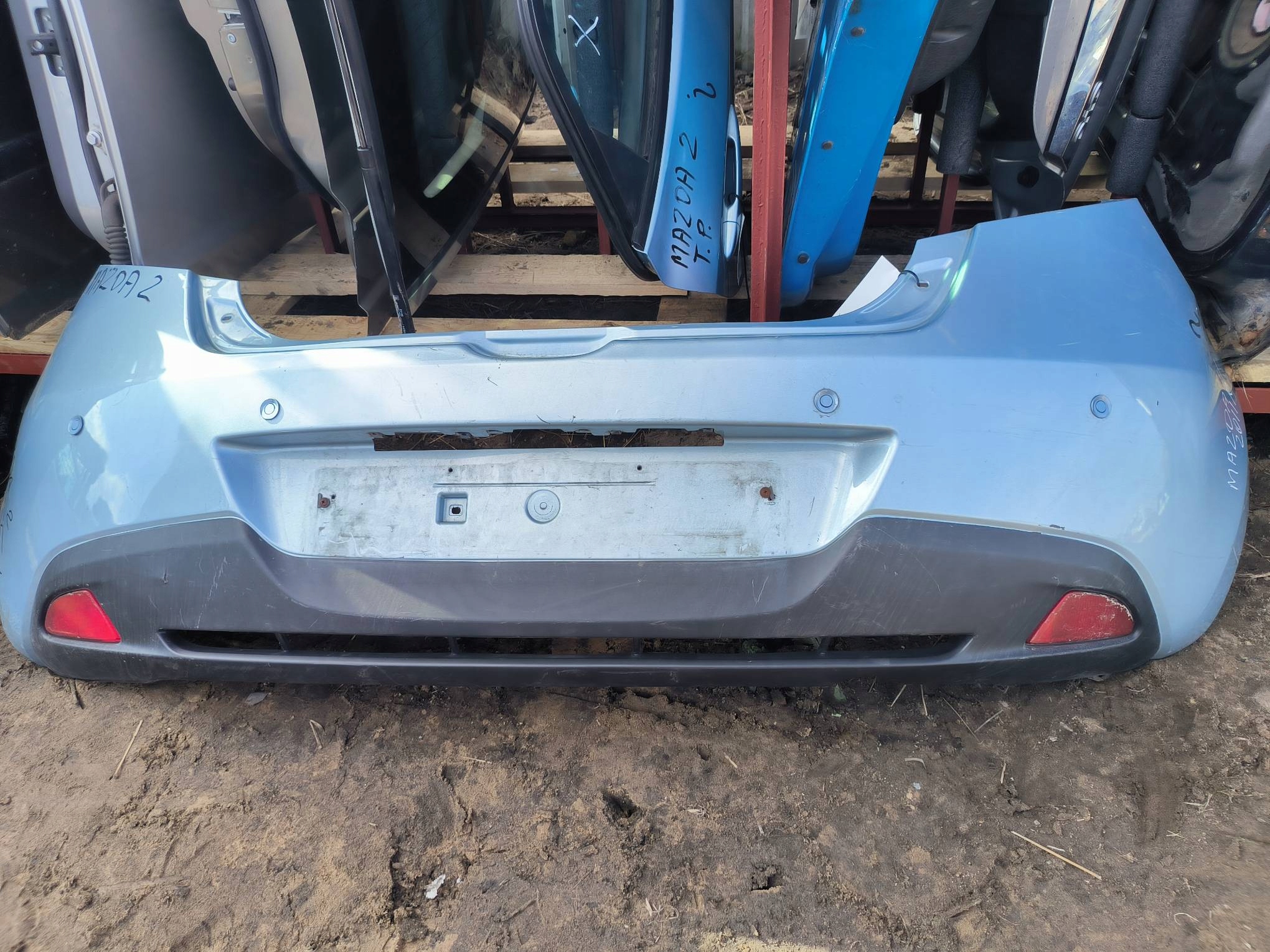 bumper rear part blue MAZDA 2 II DE