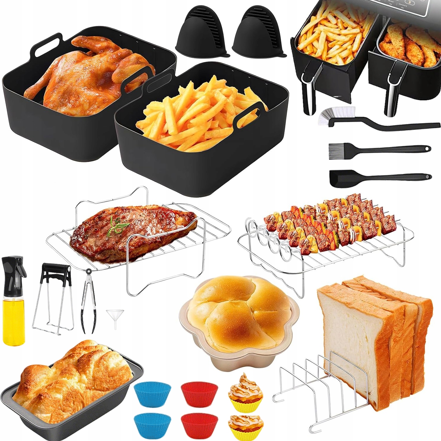 Zestaw Akcesoria Do Ninja Foodi AF300EU, AF400EU Airfryer Dual Basket 28SZT