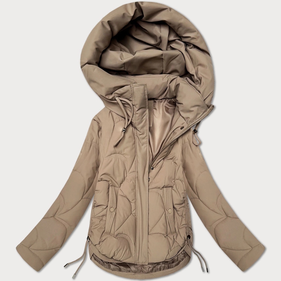 Bunda S Kapucí B8297 Béžová XL (42)