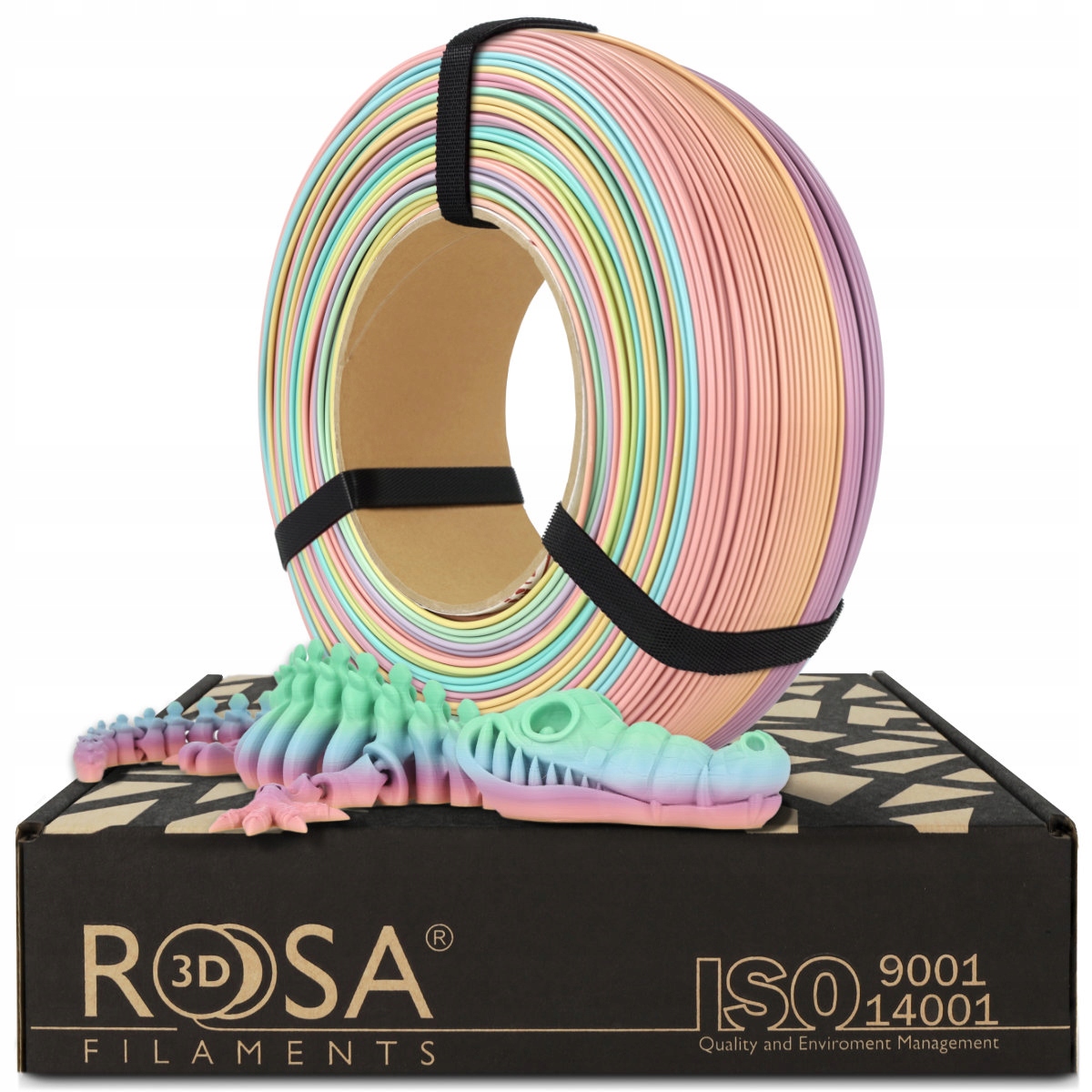 Filament Rosa3D ReFill Pla Rainbow Pastel Tęczowy wielokolorowy 1kg 1,75mm
