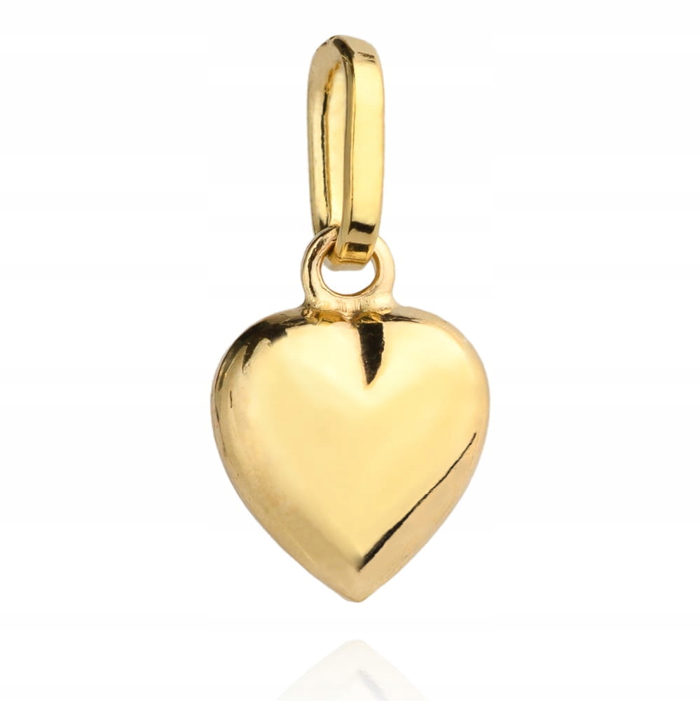 Zlatý přívěsek 585 Nafukovací srdíčko bez zirkonů 0.46 g, módní 3D vzor