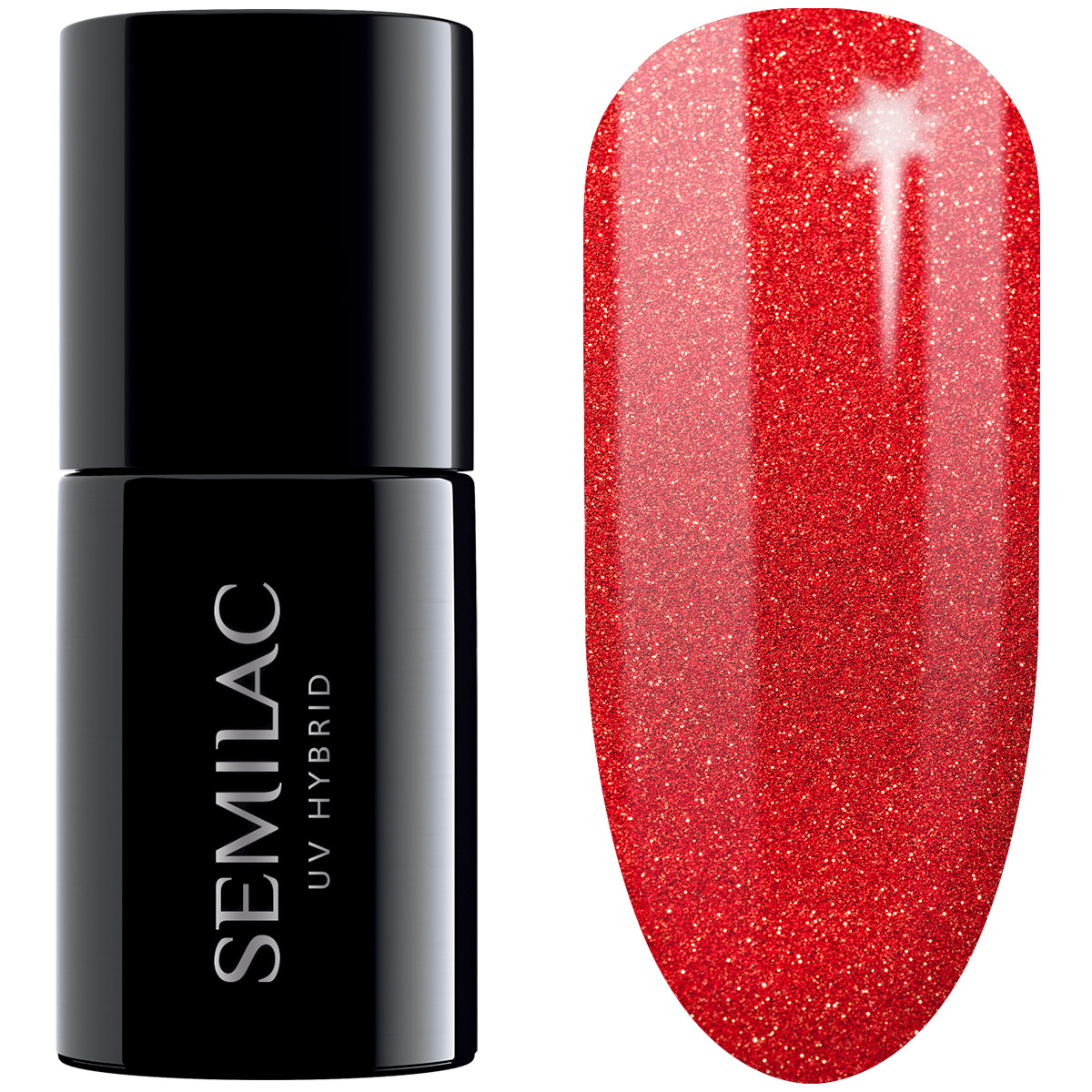 

Semilac 346 Lakier Hybrydowy Chic Red Glitter 7ML