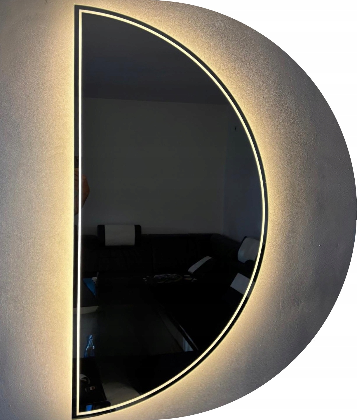 Polkruhové Zrkadlo Mesiac 100x50 Led Osvetlené