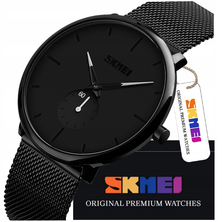 Elegantní Pánské Hodinky S Náramkem Skmei, Černé, Tenké