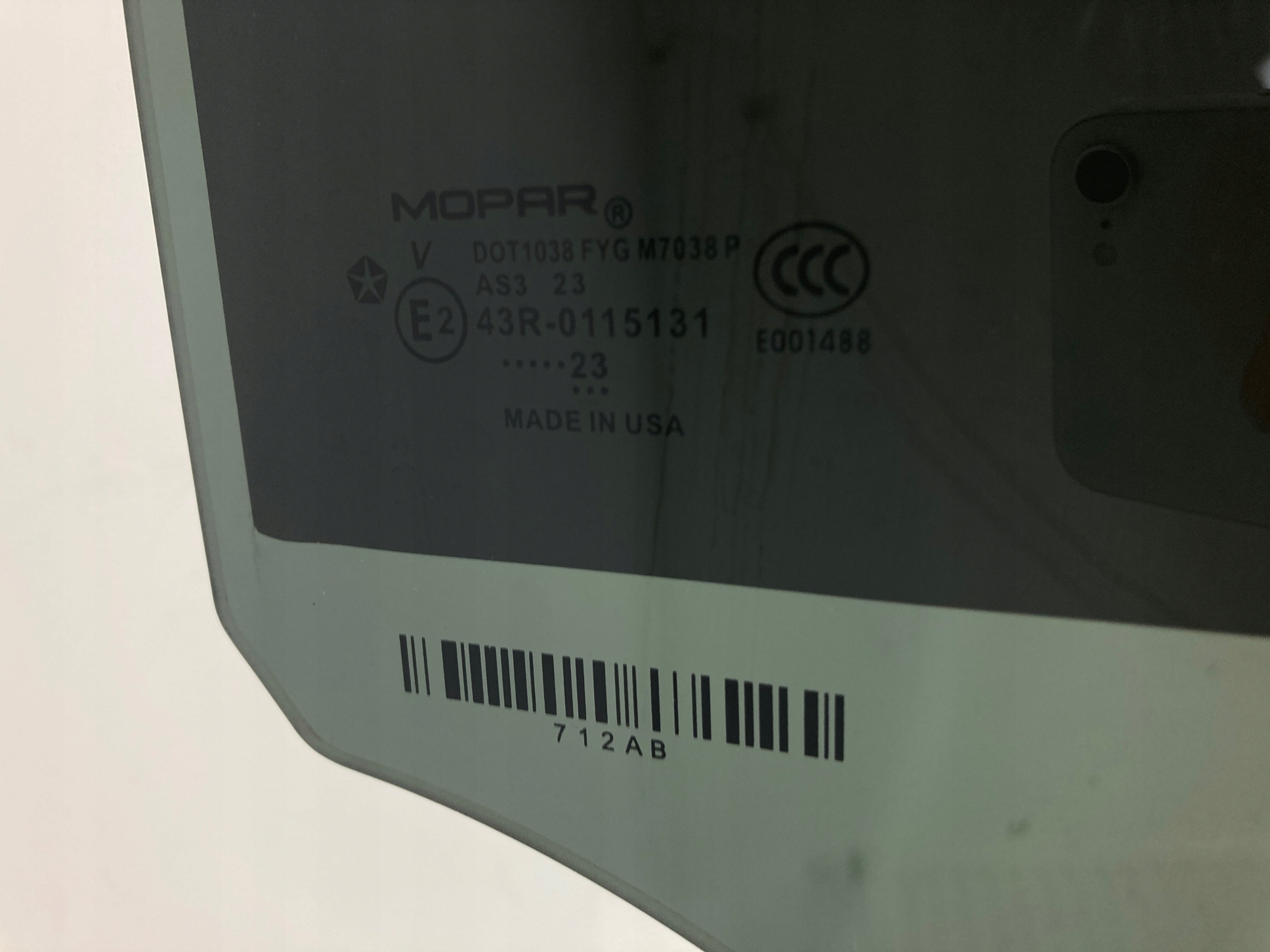 Jeep Wrangler JL ablak oldalsó jobb hátsó 2021-26