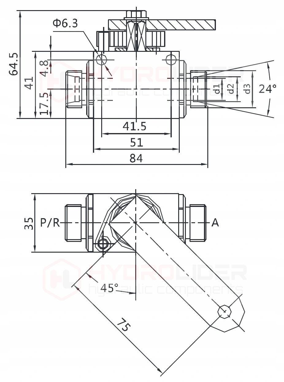 ZAWOR HYDRAULICZNY ZWROTNO ODCINAJACY DO PRZYCZEPY Part number 1 35 48 022
