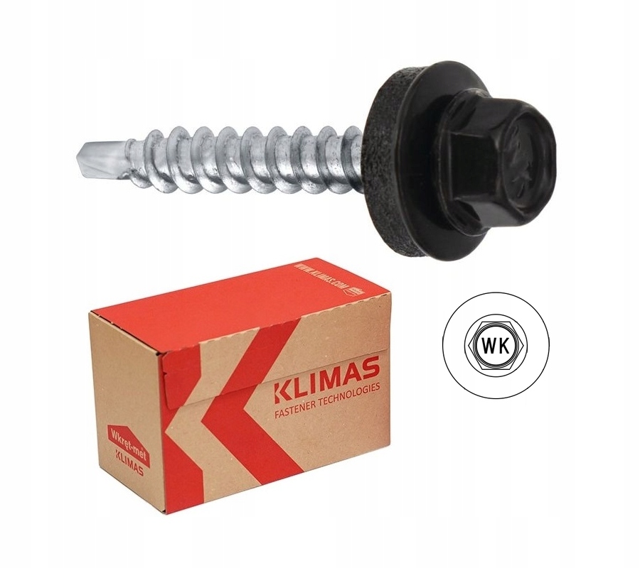 

Wkręty farmer d/d 4,8x55mm Ral 9005 200szt. Klimas